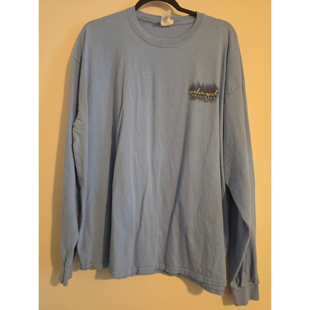 Girlie Girl Originals T-Shirt Womens 2XL Blue Cotton Graphic Long Sleeve Western